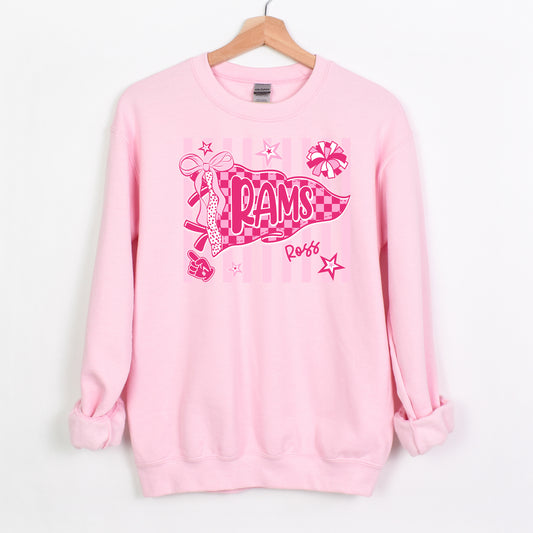 Pink Out Ross Rams Sweatshirt - Youth