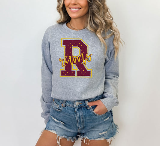 Ross Rams Sweatshirt Polka Dot R- Adult