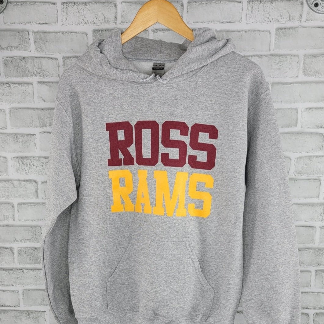 Ross Rams Adult Gray Hoodie