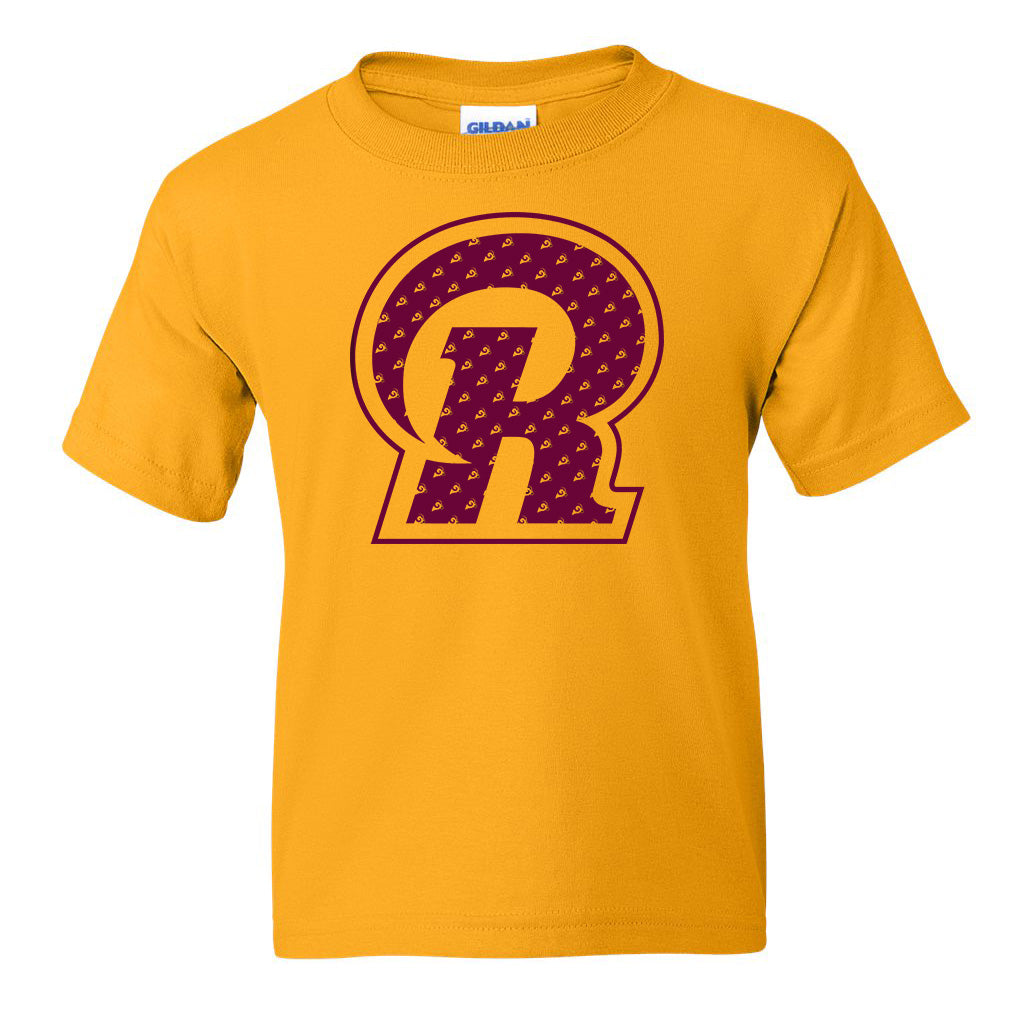 Ram Head R Gold Tee - Youth