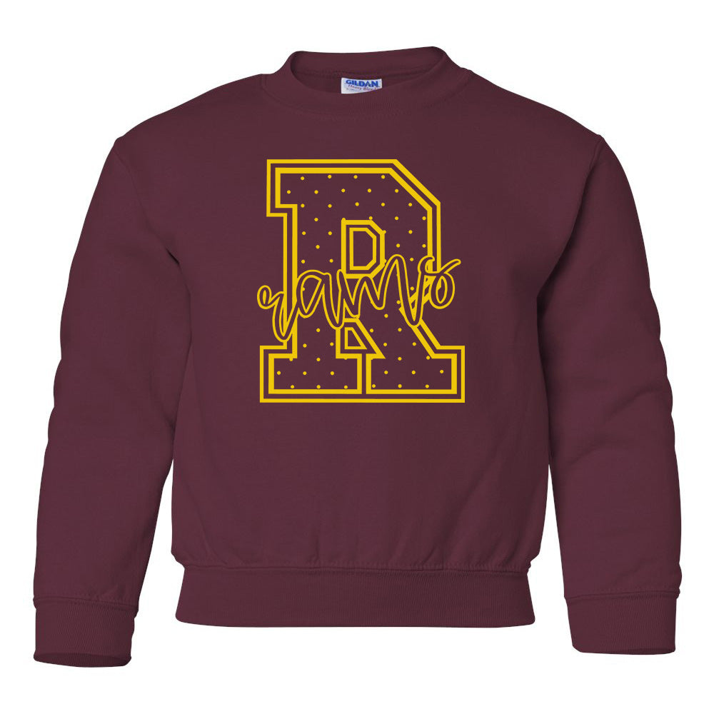 Maroon Polka Dot Sweatshirt - Youth