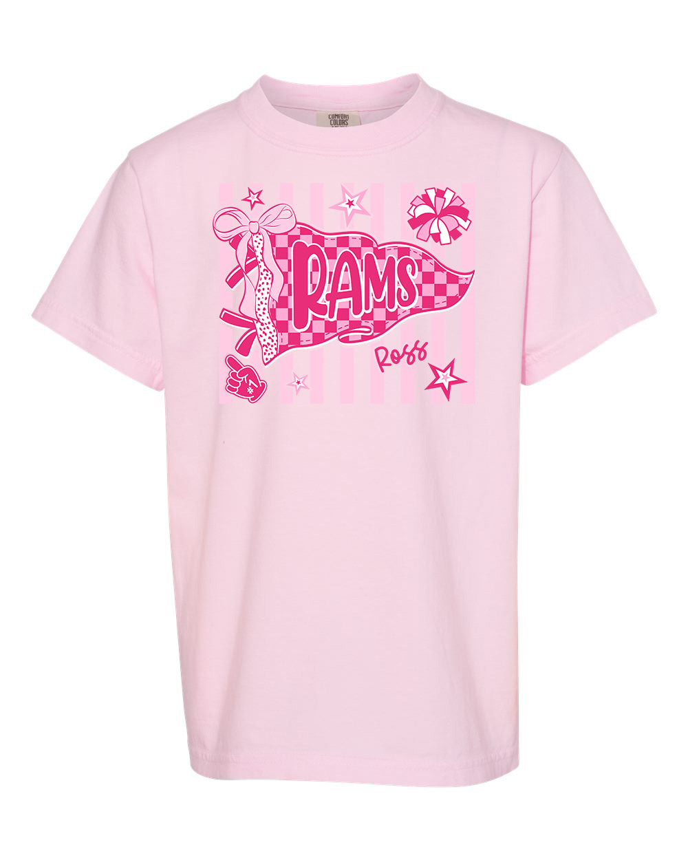 Pink Out Ross Rams Shirt - Adult  -Comfort Colors