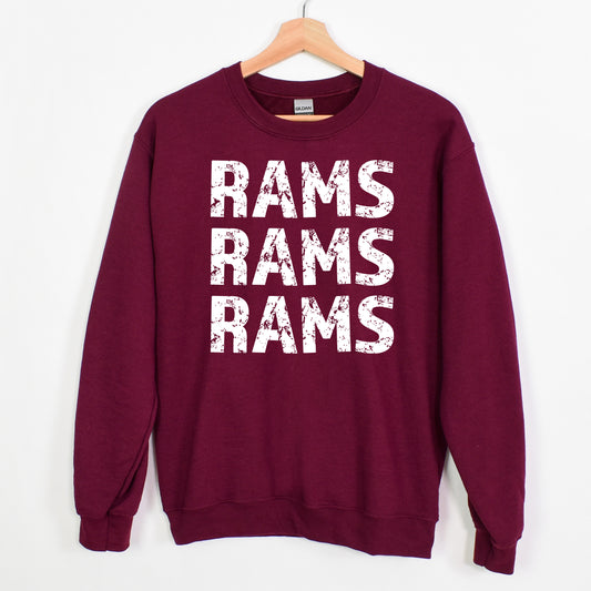 Rams Distressed Maroon Sweatshirt